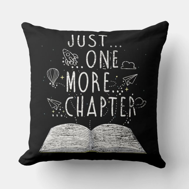 bookworm just one more chapter reading books cushion (Front)