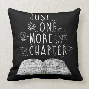 bookworm just one more chapter reading books cushion