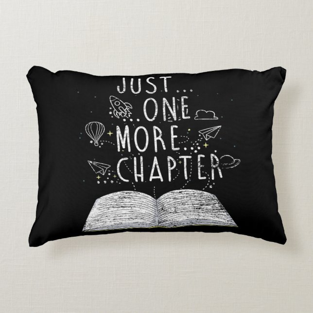 bookworm just one more chapter reading books decorative cushion (Front)