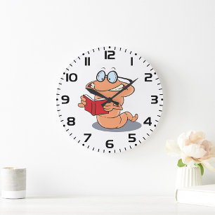 Bookworm  large clock
