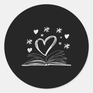 Bookworm Librarian Valentines Day Gift Book Readin Classic Round Sticker