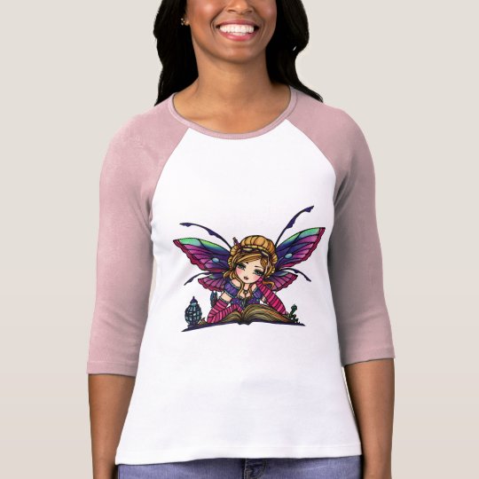Bookworm Library Fairy Fantasy Art T-Shirt