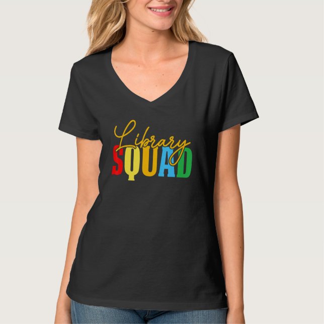 Bookworm Library Team Te Squad Librarian Book T-Shirt (Front)