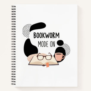 Bookworm Mode On – Cosy Reading Lover Typography D Notebook