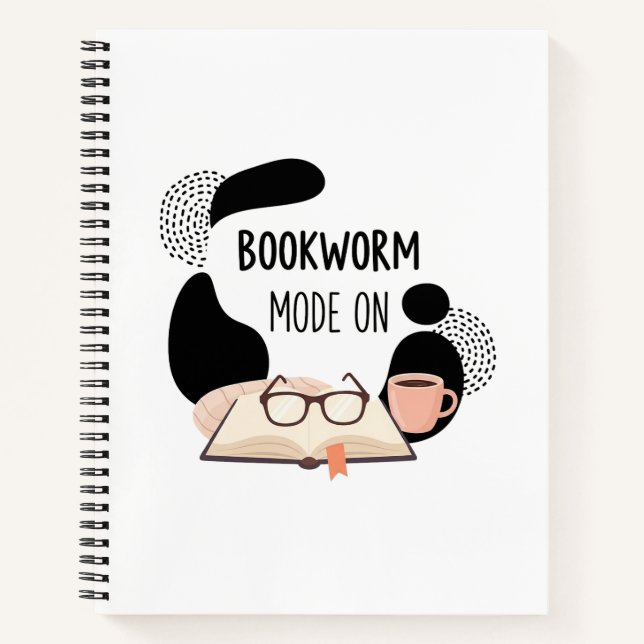 Bookworm Mode On – Cosy Reading Lover Typography D Notebook (Front)