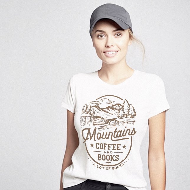Bookworm Mountains Coffee Books T-Shirt (Bookworm Mountains Coffee Books T-Shirt)
