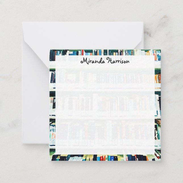 Bookworm personalised stationery card (Front)