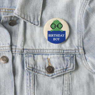Bookworm Personalized Birthday Boy 6 Cm Round Badge