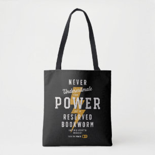 Bookworm Power Vintage Tote Bag