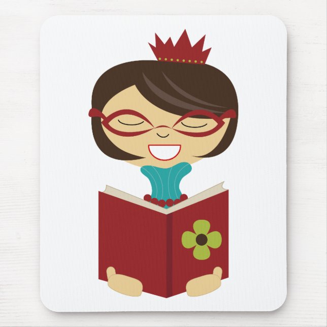 Bookworm Princess Mousepad for Kids (Front)