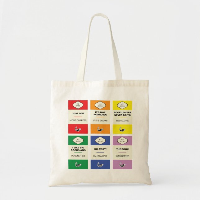 Bookworm rainbow book lover tote bag (Front)