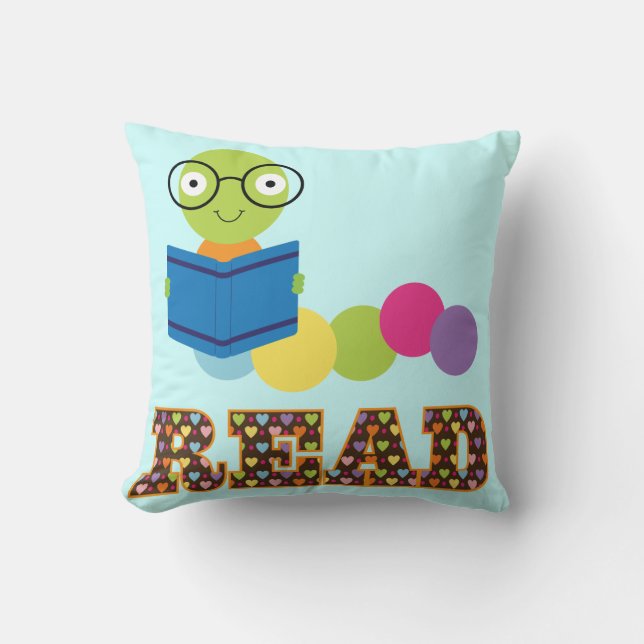 Bookworm Read book quote Throw Pillow (Front)