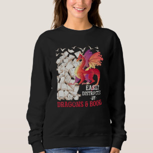 Bookworm Reading Fantasy Asian Animal Dragon Sweatshirt