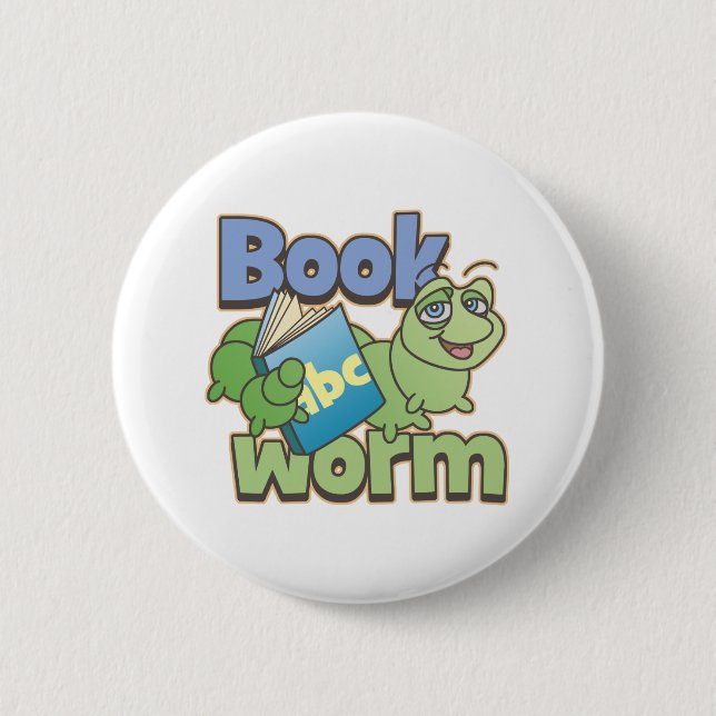 Bookworm Round Button (Front)