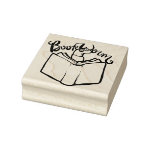 Bookworm rubber stamp