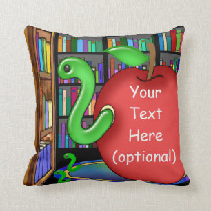 Bookworm Throw Pillow
