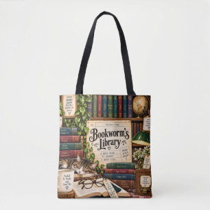 Bookworm's Library Tote Bag