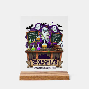 Boology Lab Spooky Science Ghost Scientist Potions Acrylic Sign