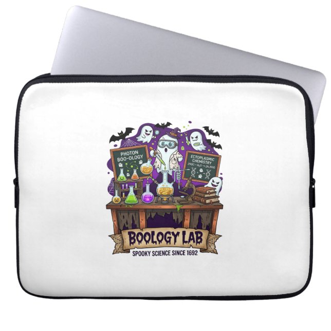 Boology Lab Spooky Science Ghost Scientist Potions Laptop Sleeve (Front)