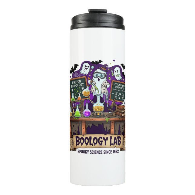 Boology Lab Spooky Science Ghost Scientist Potions Thermal Tumbler (Front)