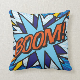 BOOM BANG Fun Retro Comic Book Pop Art Cushion