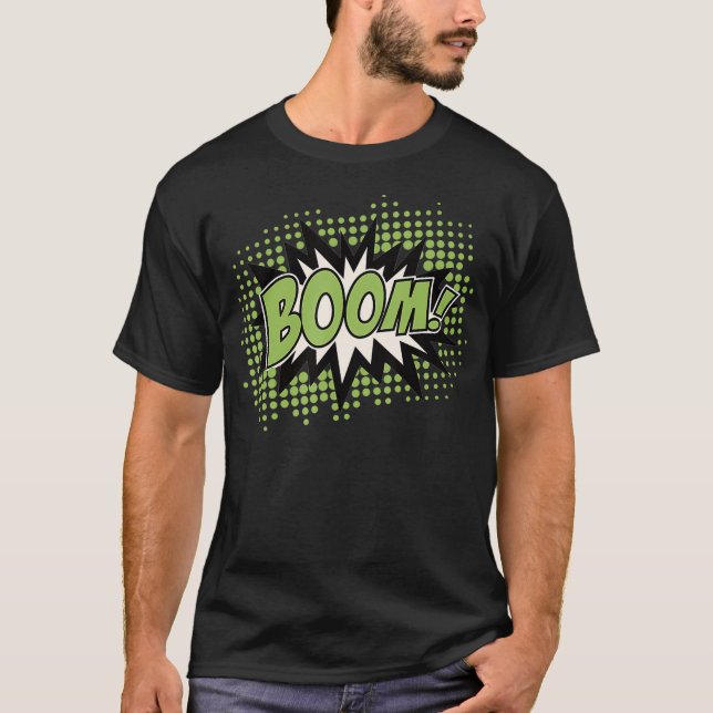 Boom Bang Pow Comic Book Eplosion Speech Bubble T-Shirt (Front)