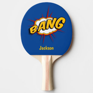 Boom Bang Red & Black Personalized Ping Pong Paddle