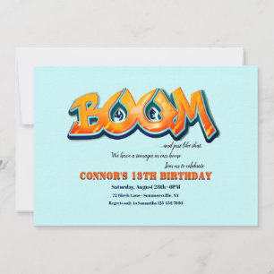 Boom Birthday Party Invitation