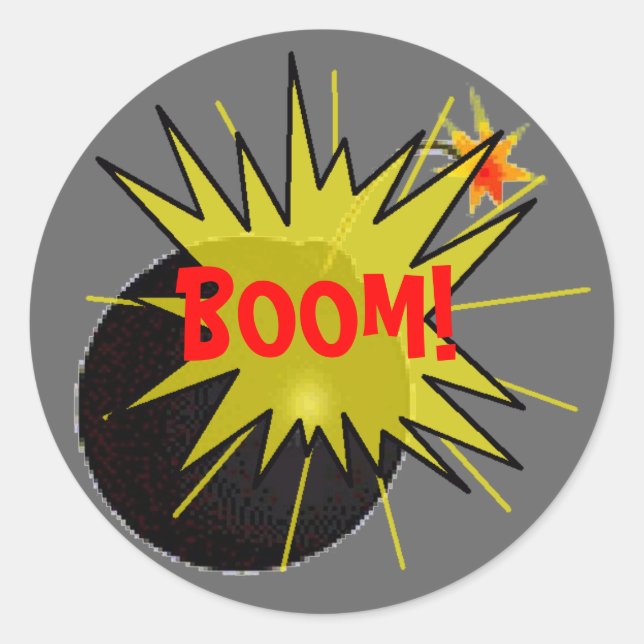 Boom Bomb Classic Round Sticker (Front)