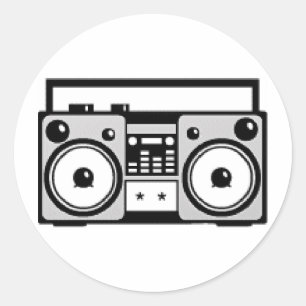 Boom Box Classic Round Sticker