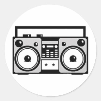 Boom Box Classic Round Sticker