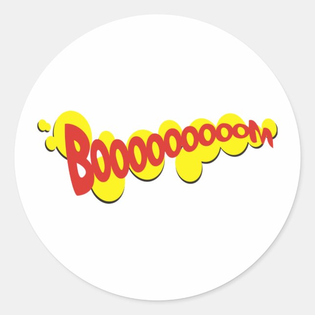 Boom Cartoon Pow Zap Classic Round Sticker (Front)