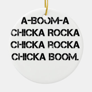 BOOM CHICK A BOOM Girl Scout Grunge Campfire Song Ceramic Tree Decoration