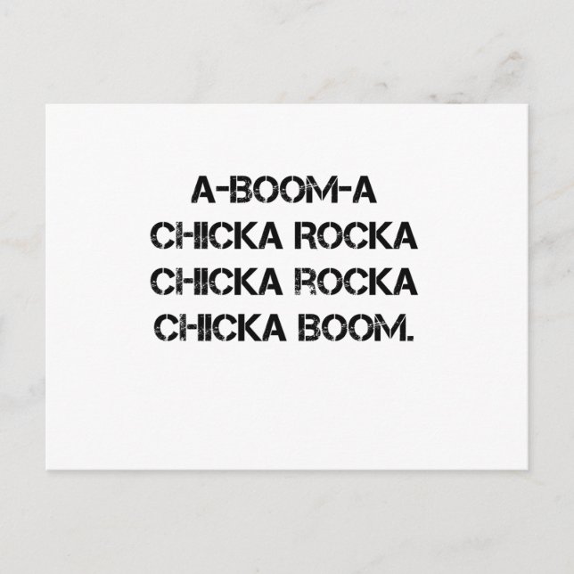 BOOM CHICK A BOOM Girl Scout Grunge Campfire Song Postcard (Front)