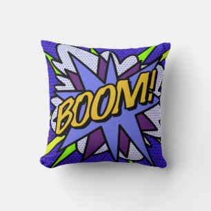 BOOM Comic Book Fun Modern Typography Cushion