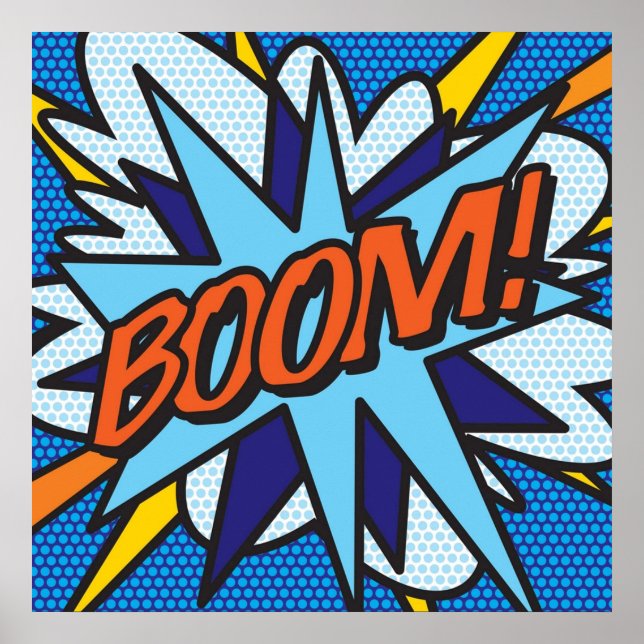 BOOM Comic Book Pop Art Modern Fun Retro Poster (Front)