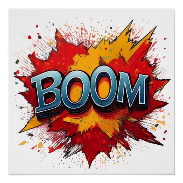 Boom Comic Sound Effect – Bold and Playful Pop Art Poster (Front)