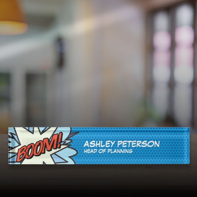 BOOM Fun Cool Trendy Comic Book Nameplate (BOOM Fun Cool Trendy Comic Book Desk Name Plate)