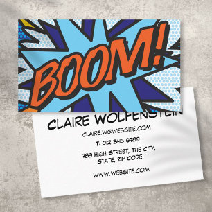 BOOM Fun Retro Comic Book Business Card