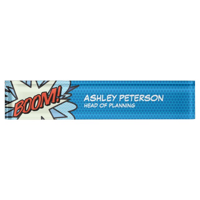 BOOM Fun Retro Comic Book Nameplate (Front)