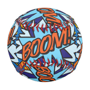 BOOM Fun Retro Comic Book Pop Art Baseball