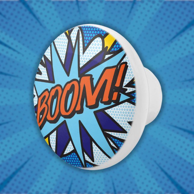 BOOM Fun Retro Comic Book Pop Art Ceramic Knob (BOOM Fun Retro Comic Book Pop Art Ceramic Knob)
