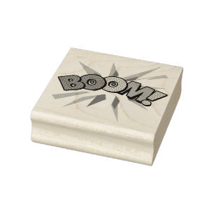 BOOM Fun Retro Comic Book Pop Art Rubber Stamp