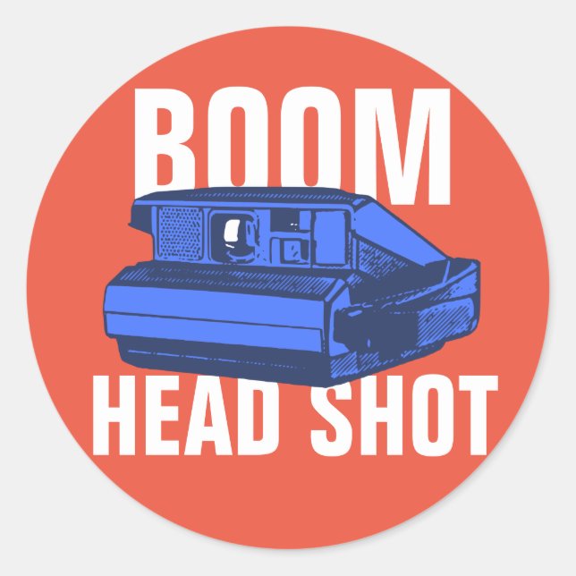 Boom Head Shot Classic Round Sticker (Front)