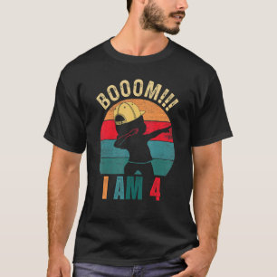 Boom I Am 4 Years Old Dabbing Boys Kids 4th Birthd T-Shirt