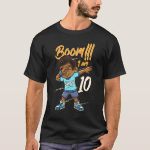 Boom Im 10 Year Old Black Boy Dabbing 10th Birthda T-Shirt