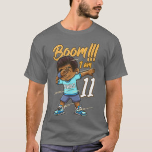 Boom Im 11 Year Old Black Boy Dabbing 11th Birthda T-Shirt