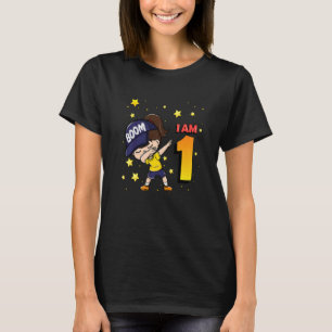 Boom I'm 1 Girl Birthday 1st Birthday Party   T-Shirt