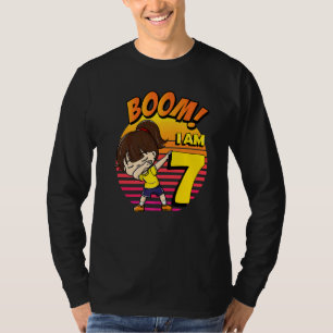 Boom I'm 7 Girl Birthday 7th Birthday Party 1 T-Shirt