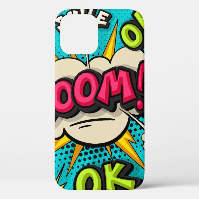 Boom pop art cloud bubble. Smile, wow, pow, cool,  Case-Mate iPhone Case (Back)